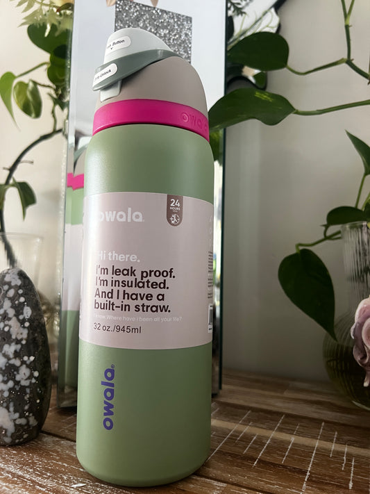 VYBE 945ml Bottle – Premium Owala FreeSip Style Drink Bottle- AVOCADO 💕Customisable 💕